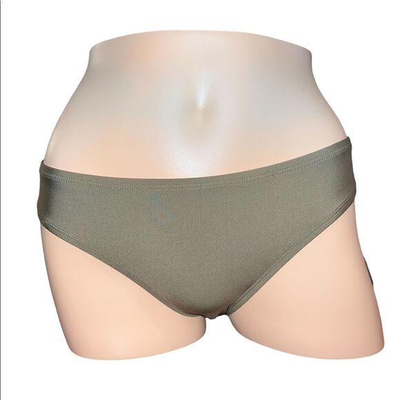 DKNY Olive Green Solid Hipster Bikini Swim Bottoms Extra Small NWT - Picture 1 of 8